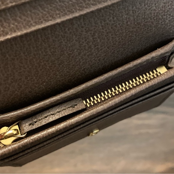 ❌SOLD❌ Gucci Ophidia Beige/Ebony GG Supreme Canvas and Leather Card Wallet - Picture 10 of 14